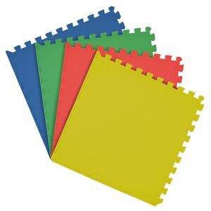 Multi-Color Assorted Interlocking Anti-Fatigue Puzzle Floor Tiles Mats - 24" x